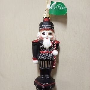 NWT Kurt Adler Glass Nutcracker Ornament